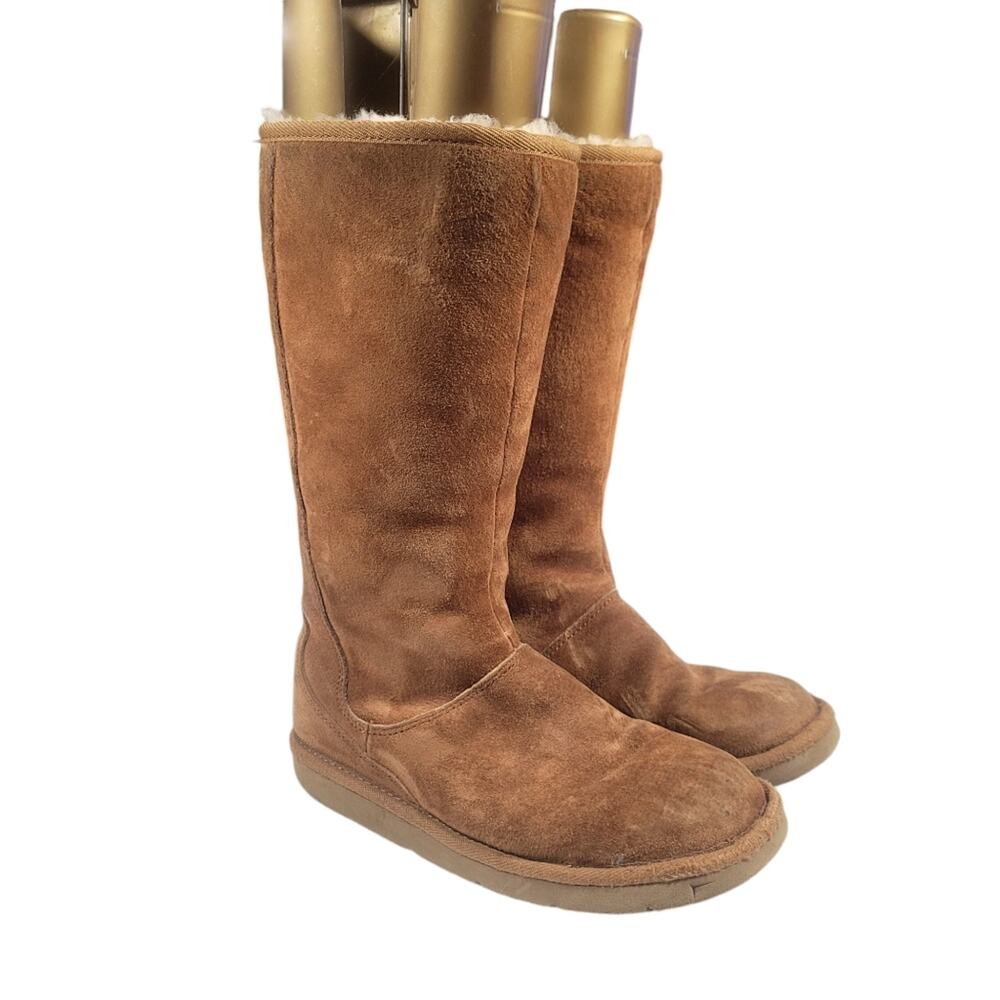 Ugg Australia Knightsbridge Tall Leather Sheepskin Shearling Winter Boots sz 6